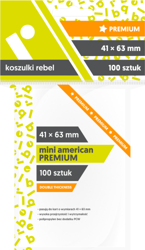 Koszulki na karty Rebel: Mini American Premium (41x63mm), 100sztuk
