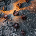 Kości RPG Smocze Modern Czarno-miedziane