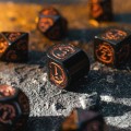Kości RPG Smocze Modern Czarno-miedziane