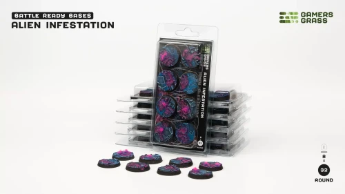 Gamers Grass: Alien Infestation Bases, Round 32mm