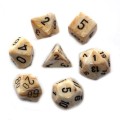 Chessex Ivory Marble/Black Polyhedral Dice Set