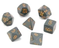 Chessex Opaque Dark Grey/Copper Polyhedral Dice Set