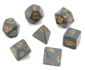 Chessex Opaque Dark Grey/Copper Polyhedral Dice Set