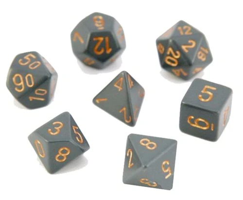 Chessex Opaque Dark Grey/Copper Polyhedral Dice Set
