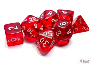 Chessex Translucent Red/White Polyhedral Dice Set