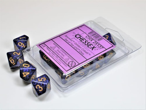 Chessex Speckled Golden Cobalt Set of Ten d10s