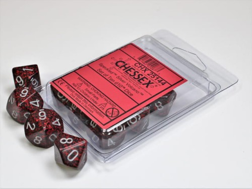 Chessex Speckled Silver Volcano Set of Ten d10s
