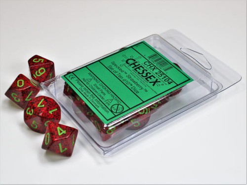 Chessex Speckled Strawberry Set of Ten d10s