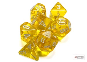 Chessex Translucent Yellow/white Polyhedral 7-Dice Set