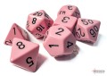 Chessex Opaque Pastel Pink/Black Polyhedral 7 Dice Set