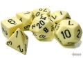 Chessex Opaque Pastel Yellow/Black Polyhedral 7 Dice Set