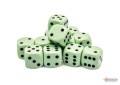 Chessex Opaque Pastel Green/Black Set of 12 d6 (16mm)