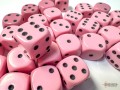 Chessex Opaque Pastel Pink/Black Set of 36 d6 (12mm)