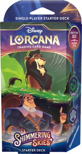 Disney Lorcana TCG: Shimmering Skies - Skaza  & Kronk ( Emerald & Steel) Starter Deck