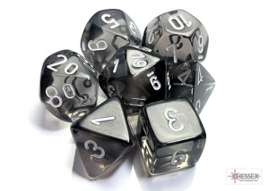 Chessex Translucent Smoke/White Polyhedral Dice Set