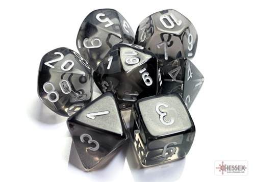 Chessex Translucent Smoke/White Polyhedral Dice Set