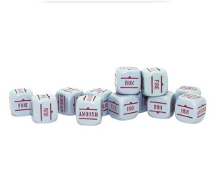 Bolt Action: Orders Dice - Grey with Red Writing