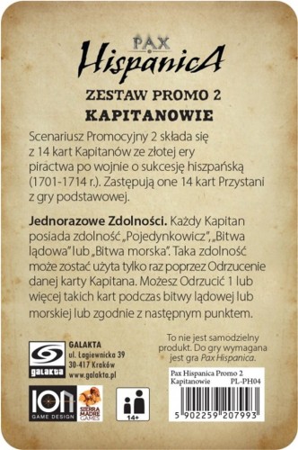 Pax Hispanica: Zestaw Promo 2 - Kapitanowie