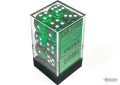 Chessex: - Translucent Green/white 16mm d6 Dice Block (12)