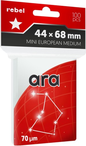 Koszulki na karty Rebel: Ara Medium- Mini European (44x68mm), 100 sztuk