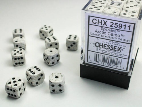 Chessex: Speckled Arctic Camo Set of 36 d6 (12mm)