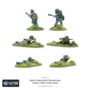 Italian Paracadutisti Flamethrower, Sniper & Light Mortar Teams (metal)