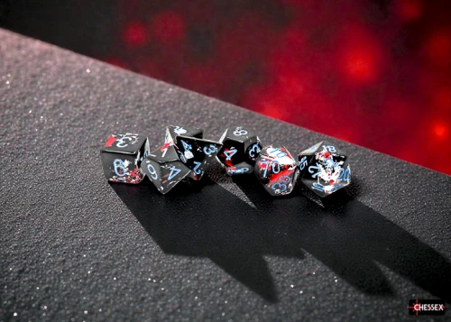 Chessex Brush Polyhedral Dark Side/blue 7-Die Set