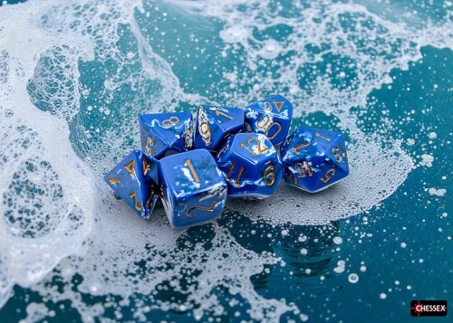 Chessex Brush Polyhedral Wavebreak/gold 7-Die Set