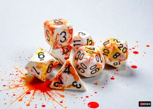 Chessex Brush Polyhedral Sunrise/black 7-Die Set