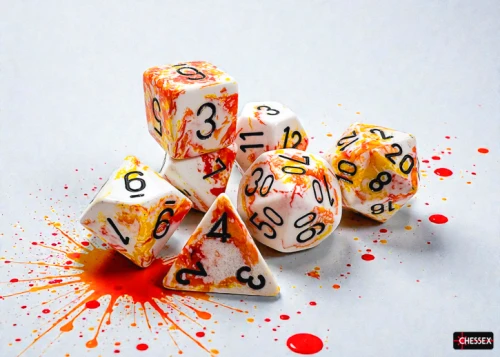 Chessex Brush Polyhedral Sunrise/black 7-Die Set