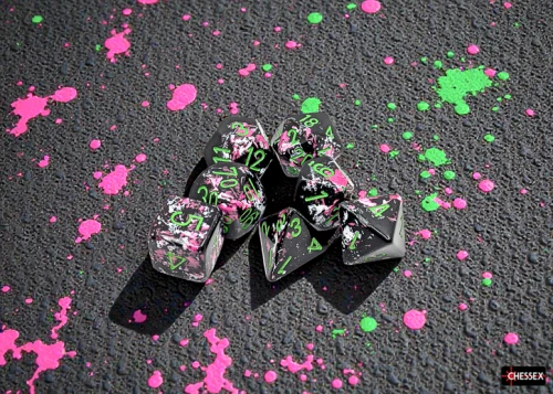 Chessex Brush Polyhedral Paintball/green 7-Die Set