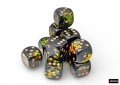 Chessex Brush Deep Forest/gold 16mm d6 Dice Block (12 dice)