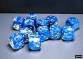 Chessex Brush Wavebreak/gold 16mm d6 Dice Block (12 dice)