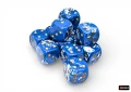 Chessex Brush Wavebreak/gold 16mm d6 Dice Block (12 dice)