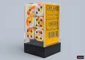 Chessex Brush Sunrise/black 16mm d6 Dice Block (12 dice)