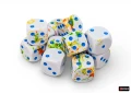 Chessex Brush Breezy/blue 16mm d6 Dice Block (12 dice)