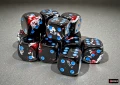 Chessex Brush Dark Side/blue 16mm d6 Dice Block (12 dice)