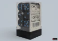 Chessex Brush Dark Side/blue 16mm d6 Dice Block (12 dice)