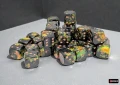 Chessex Brush Deep Forest/gold 12mm d6 Dice Block (36 dice)