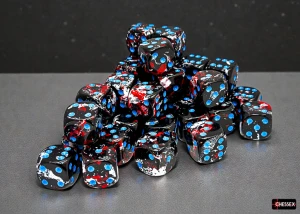 Chessex Brush Dark Side/blue 12mm d6 Dice Block (36 dice)