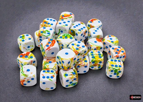 Chessex Brush Breezy/blue 12mm d6 Dice Block (36 dice)