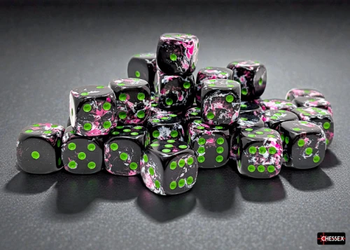 Chessex Brush Paintball/green 12mm d6 Dice Block (36 dice)