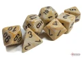 Marble Ivory/black Polyhedral 7-Dice Set