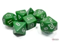 Opaque Green/white Polyhedral 7-Dice Set
