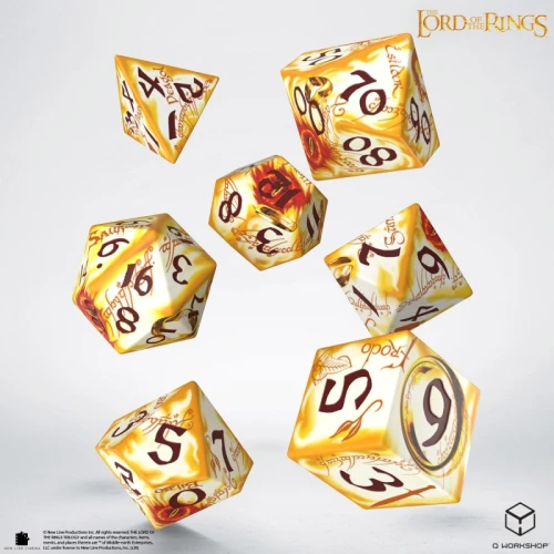 Władca Pierścieni. Zestaw Kości Full Art Dice®: Powiernicy Pierścienia - Whitefire Radiance