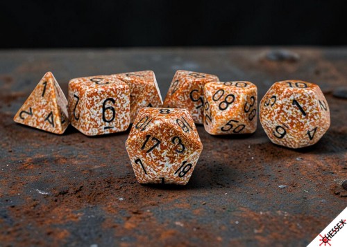 Speckled Rust Polyhedral 7-Dice Set