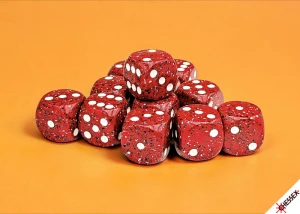 Speckled Lava Stone - zestaw kości k6 16mm (12 kości)