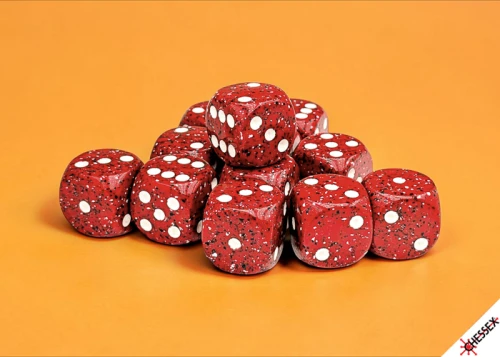 Speckled Lava Stone - zestaw kości k6 16mm (12 kości)
