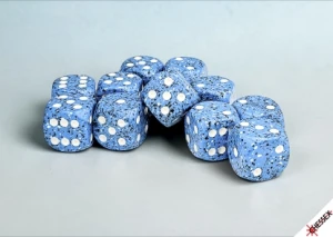 Speckled Ocean Stone - zestaw kości k6 16mm (12 kości)