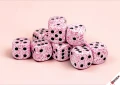 Speckled Pink - zestaw kości k6 16mm (12 kości)